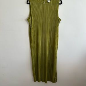 NWT green plisse tank dress